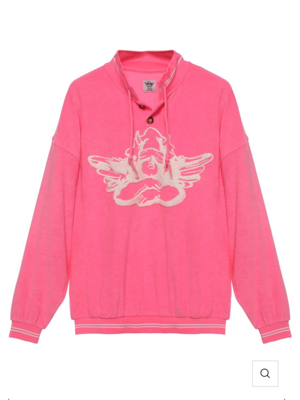 NWOT - Boys Lie Cherub University Pink Henley Crewneck